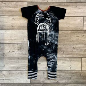 Rags | Black and White Tie Dye Trinny Romper | Size: 2T